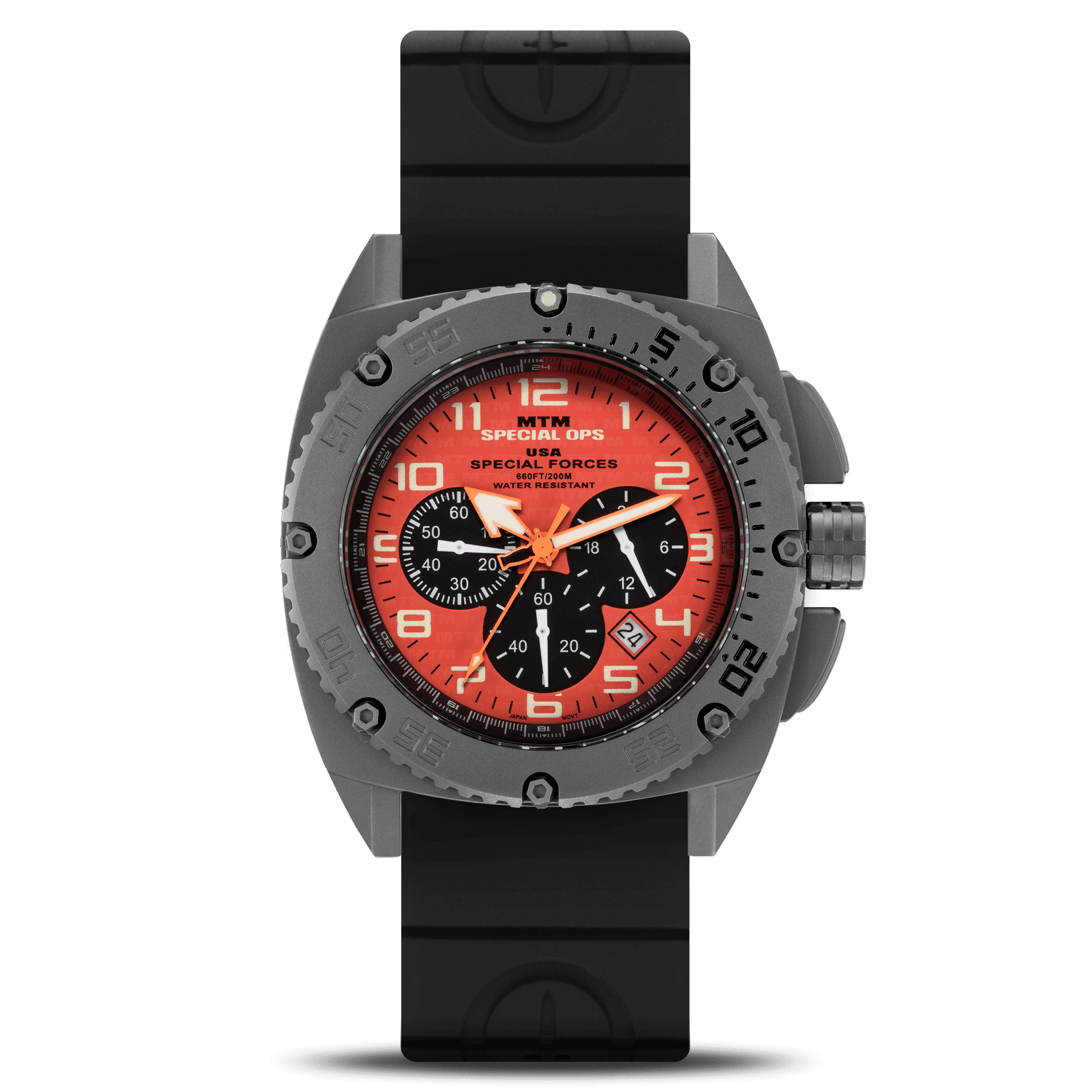 Black Patriot Orange Dial Special Ops Watch MTM WATCH